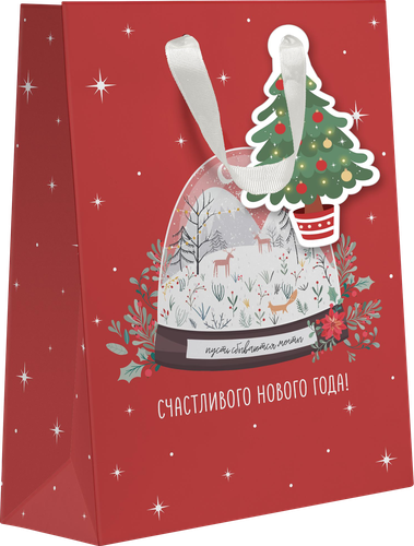 Пакет подарочный CITY HOME TRADE Мишкина клюква 23х18х10см, фото