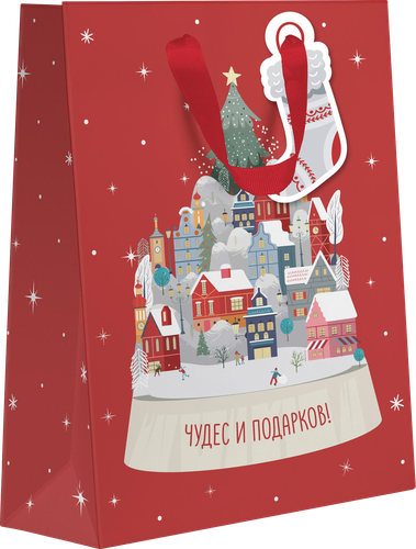 Пакет подарочный CITY HOME TRADE Мишкина клюква 23х18х10см, вид