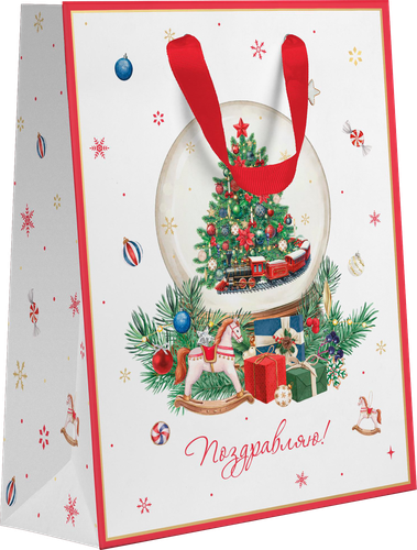 Пакет подарочный CITY HOME TRADE New Years Joy 23х18х10см, эффект, фотография