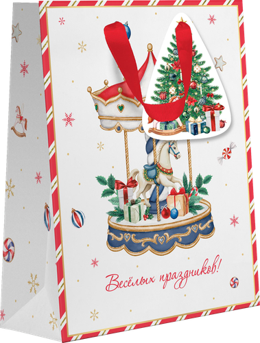 Пакет подарочный CITY HOME TRADE New Years Joy 23х18х10см, картинка
