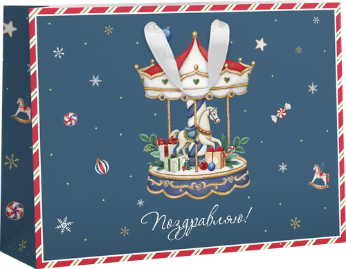 Пакет подарочный CITY HOME TRADE New Years Joy 30х40х15см, крупный план