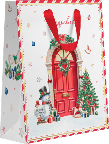 Пакет подарочный CITY HOME TRADE New Years Joy 31х26х11см, эффект, крупный план