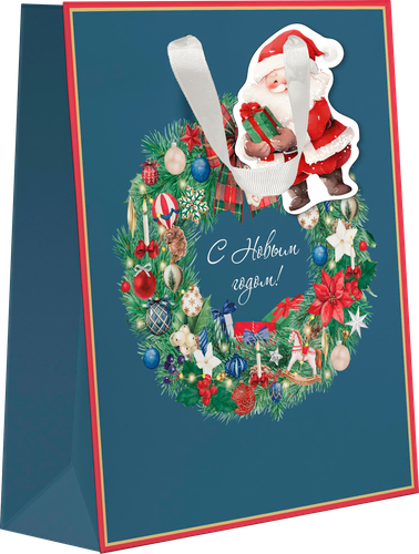Пакет подарочный CITY HOME TRADE New Years Joy 31х26х11см, крупный план