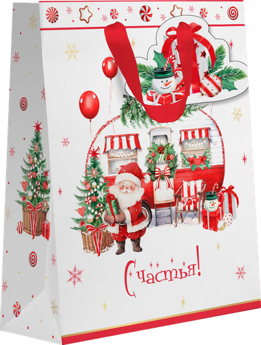 Пакет подарочный CITY HOME TRADE New Years Joy 31х26х11см, вид