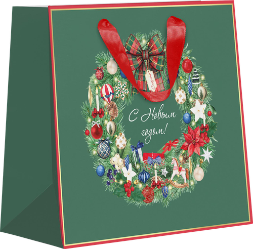 Пакет подарочный CITY HOME TRADE New Years Joy 41х45х18см, изображение