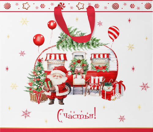 Пакет подарочный CITY HOME TRADE New Years Joy 41х45х18см, фото