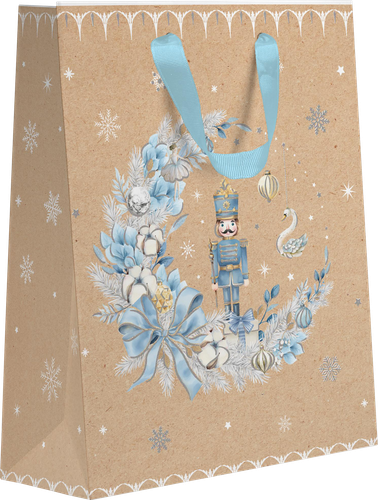 Пакет подарочный CITY HOME TRADE Christmas Kraft 32х26х12см, эффект, крупный план