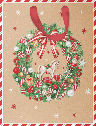 Пакет подарочный CITY HOME TRADE Christmas Kraft 32х26х12см, эффект, фотография