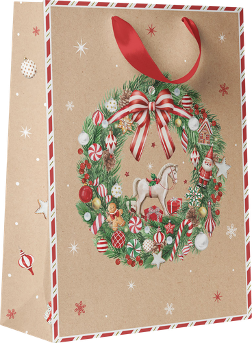 Пакет подарочный CITY HOME TRADE Christmas Kraft 41х31х10см, вид