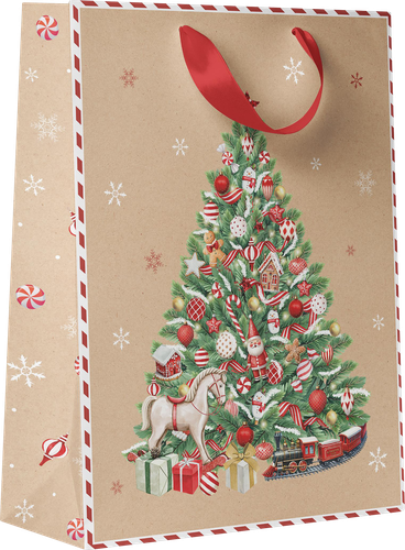 Пакет подарочный CITY HOME TRADE Christmas Kraft 41х31х10см, изображение
