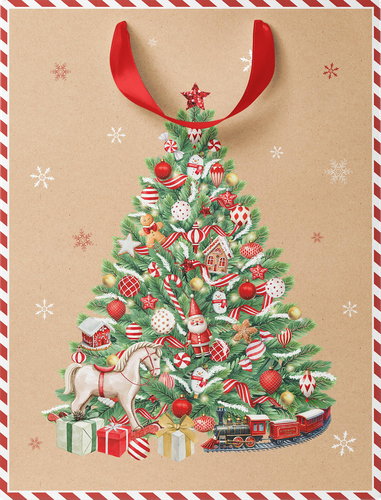 Пакет подарочный CITY HOME TRADE Christmas Kraft 41х31х10см, фото
