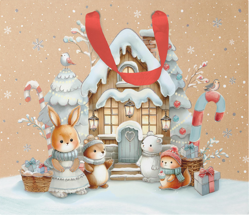 Пакет подарочный CITY HOME TRADE Christmas Kraft 40х48х18см, изображение