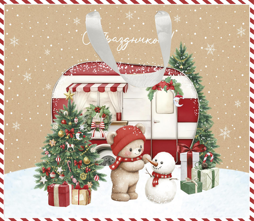 Пакет подарочный CITY HOME TRADE Christmas Kraft 40х48х18см, картинка