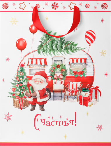 Пакет подарочный CITY HOME TRADE New Years Joy 41х31х10см, детальное фото
