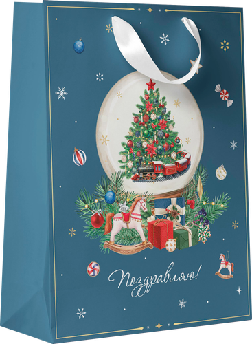Пакет подарочный CITY HOME TRADE New Years Joy 41х31х10см, фото