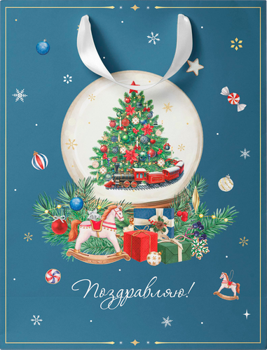 Пакет подарочный CITY HOME TRADE New Years Joy 41х31х10см, вид