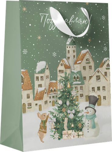 Пакет подарочный CITY HOME TRADE Christmas Woodland 41х31х10см, вид