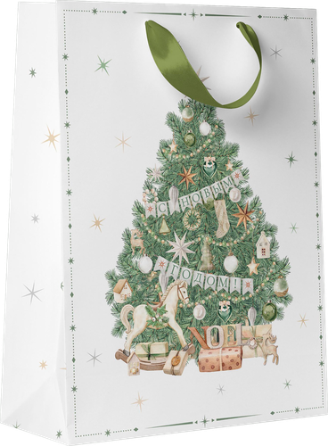 Пакет подарочный CITY HOME TRADE Christmas Woodland 41х31х10см, фотография