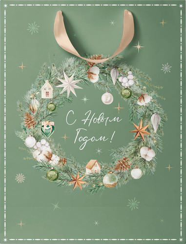 Пакет подарочный CITY HOME TRADE Christmas Woodland 41х31х10см, детальное фото