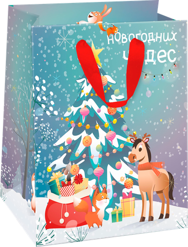 Пакет подарочный CITY HOME TRADE И-Го-Год 31х26х11см, эффект, детальное фото