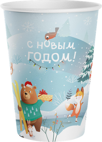Стакан бумажный CITY HOME TRADE Символ года 250мл, 6шт, крупный план