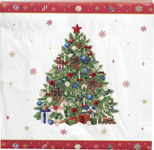 Салфетки бумажные CITY HOME TRADE New Years Joy 33x33x2см, 12шт, крупный план