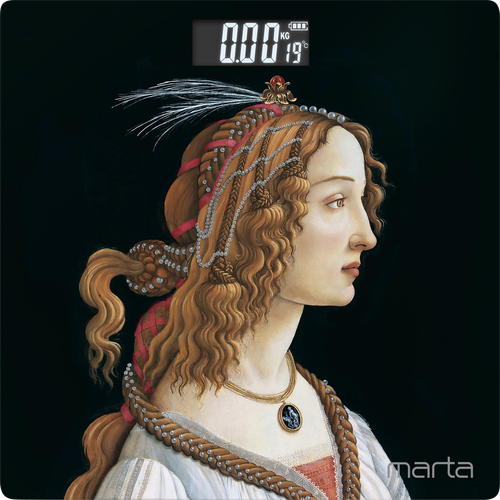 Весы напольные MARTA стекло, LCD-дисплей, автоотключение, Арт. MT-1676, крупный план