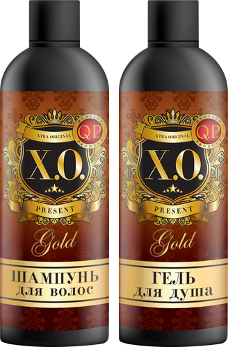 Набор подарочный: COMPLIMENT Q.P. X.O. Gold Гель для душа, 250мл+Шампунь, 250мл, фото
