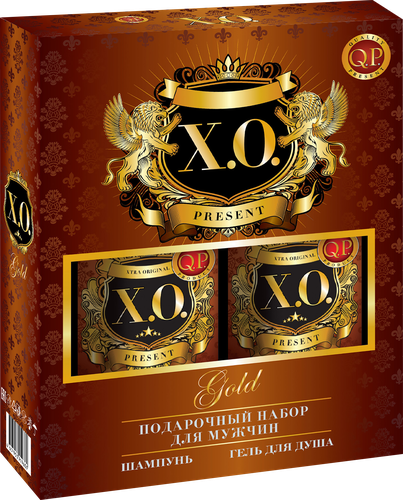 Набор подарочный: COMPLIMENT Q.P. X.O. Gold Гель для душа, 250мл+Шампунь, 250мл, изображение