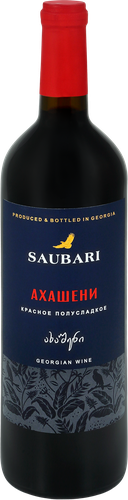 Вино SAUBARI Akhasheni сортовое ординарное красное полусладкое, 0.75л, изображение