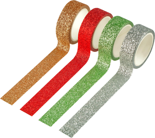 Лента клейкая декоративная MESHU Sparkles, 4шт, изображение
