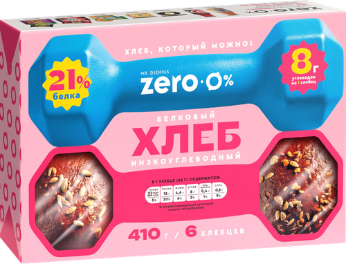Хлеб белковый MR.DJEMIUS ZERO низкоуглеводный, 410г, детальное фото