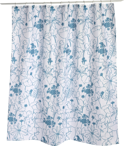 Штора для ванной AQUA-RIVUS Вуаль, 180х180см, бело-синяя, крупный план