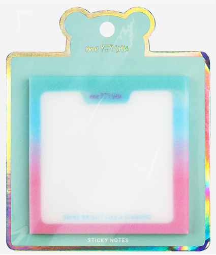 Блок самоклеящийся MESHU Shine Bright, 7,6х7,6см, 50 листов, прозрачный с дизайном, фотография