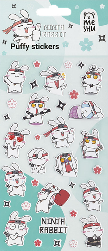 Наклейки объемные MESHU Ninja Rabbit, 10х23см, детальное фото