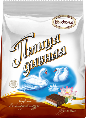 Конфеты АККОНД Птица дивная, двухслойные в шоколадной глазури, 300г, вид