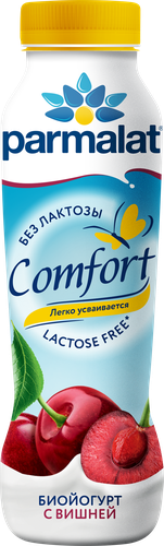 Йогурт питьевой PARMALAT Comfort с вишней 1,5%, безлактозный, без змж, 290г, изображение