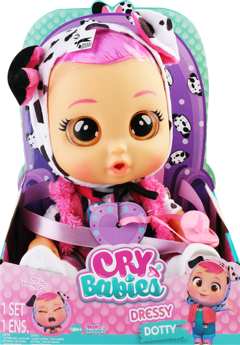 Набор игровой CRYBABIES Дотти Dressy, плачущая интерактивная, с аксессуарами, крупный план