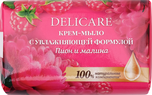 Крем-мыло DELICARE Sensitive care Пион и малина, 90г, вид