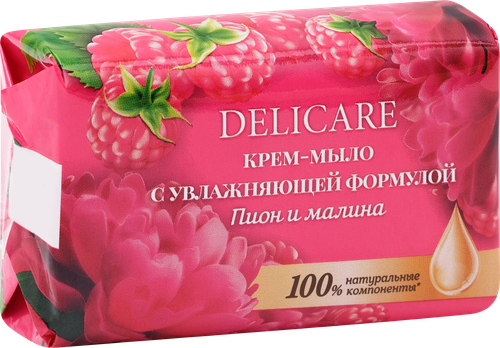 Крем-мыло DELICARE Sensitive care Пион и малина, 90г, изображение