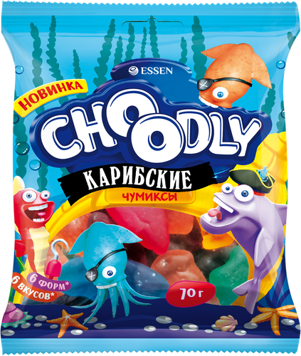 Мармелад жевательный ESSEN Choоdly Карибские чумиксы, 70г, вид