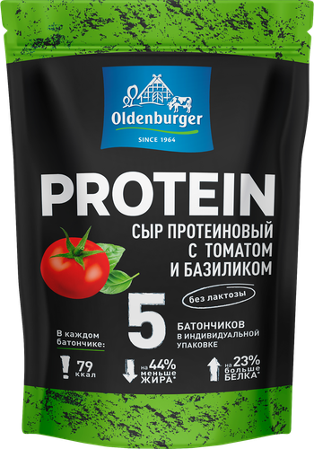 Сыр OLDENBURGER протеиновый с томатом и базиликом 30%, без змж, 150г, картинка