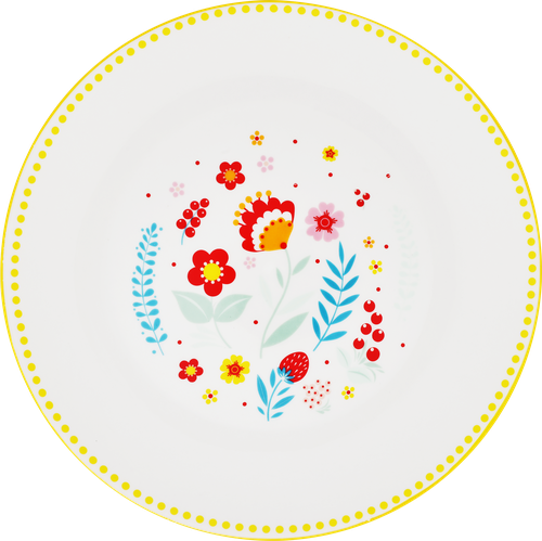 Тарелка десертная HOMECLUB Жар-птица, 19см, фарфор, Арт. YL259190, картинка