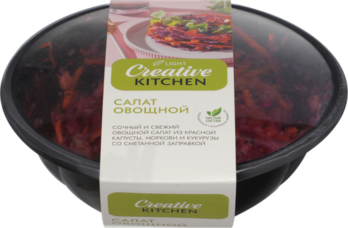 Салат CREATIV KITCHEN Овощной с красной капустой и заправкой, 180г, детальное фото