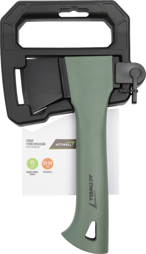 Топор туристический ACTIWELL 23см фибергласовая рукоять, с чехлом, Арт. MU082004, крупный план