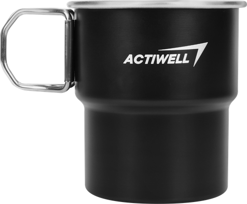 Кружка туристическая ACTIWELL 300мл, нержавеющая сталь, Арт. MU082007-1, крупный план