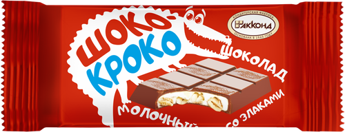 Шоколад молочный АККОНД Шоко-кроко, со злаками, 23г, изображение