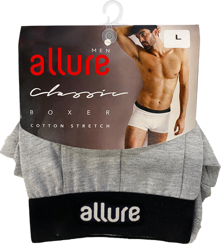 Трусы мужские ALLURE боксеры размер в ассортименте, серый меланж, Арт. ALR 00003, детальное фото