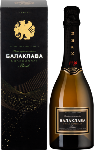 Вино игристое БАЛАКЛАВА Российское Крым Шардоне белое брют, п/у, 0.75л, детальное фото