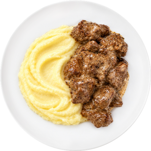 Печень индейки CREATIV KITCHEN жареная в сметанном соусе с картофельным пюре, 200г, фото